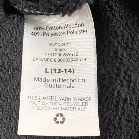 Womens Time & Tru Large Jet Black Sweatshirt Top High Low Drop Shoulder 3695 - Picture 7 of 7